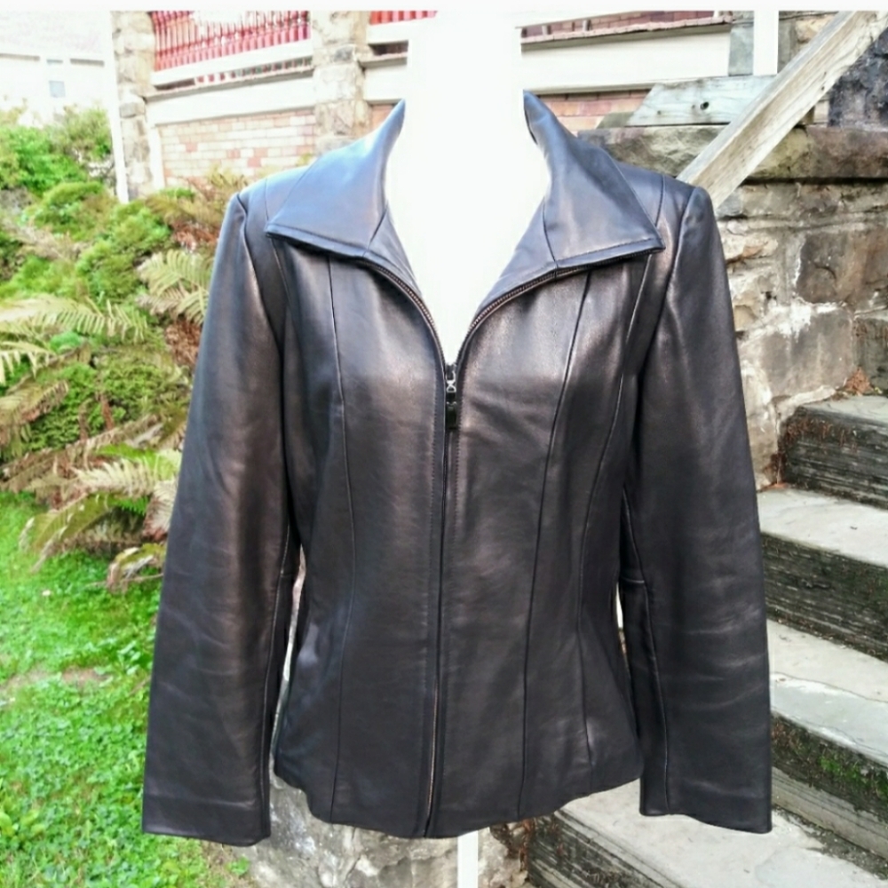 Avanti New York Women's Leather Jacket Black  PL